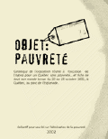 Catalogue de l’exposition Objet: pauvreté